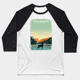 Rocky Mountain National Park Travel Poster Baseball T-Shirt